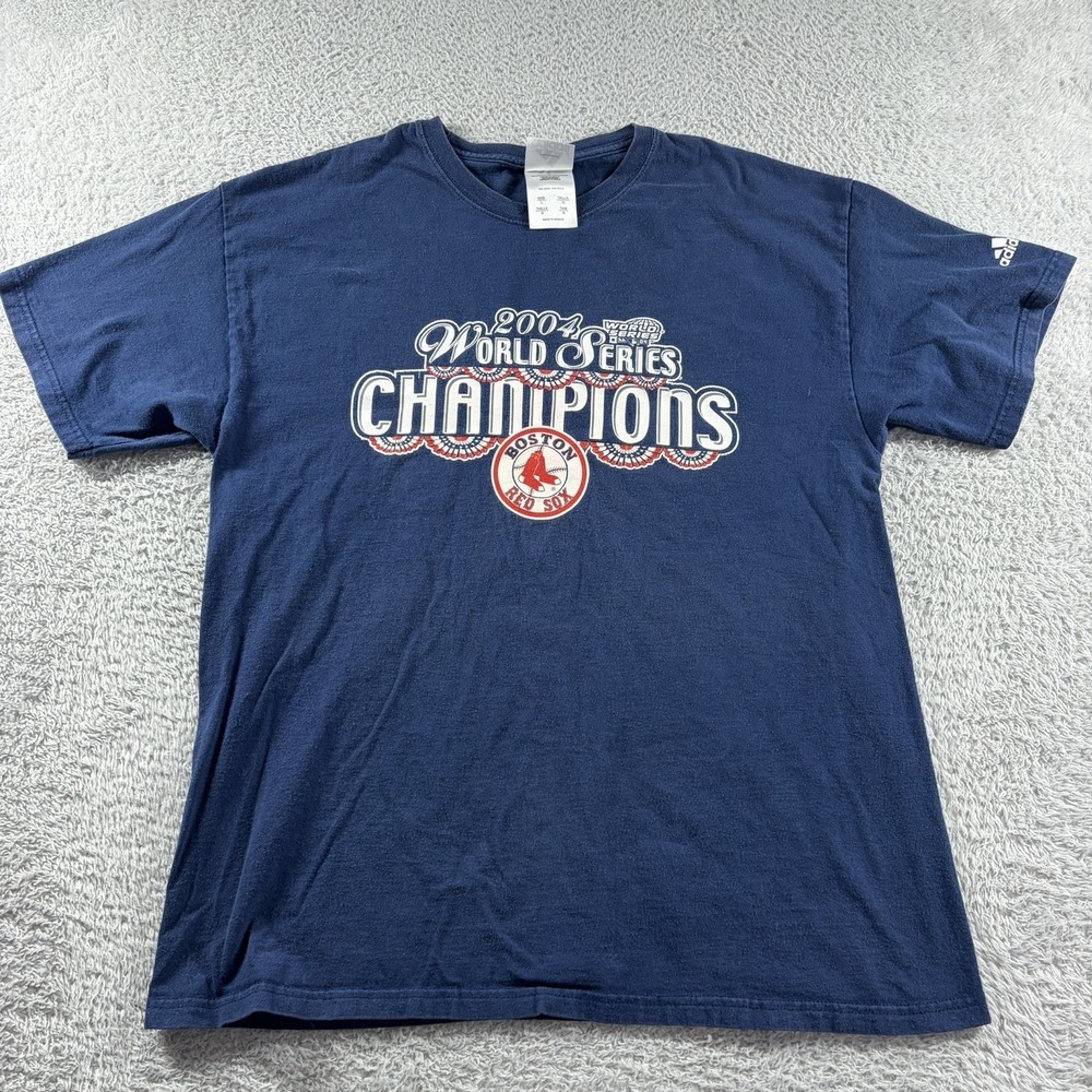 VINTAGE Boston Red‎ Sox Shirt Mens Large World Series Champions 2004 Adidas MLB